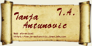 Tanja Antunović vizit kartica
